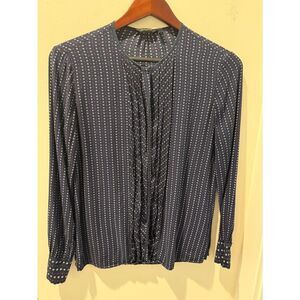 Massimo Dutti Navy Small floral print Long-Sleeve blouse size 4